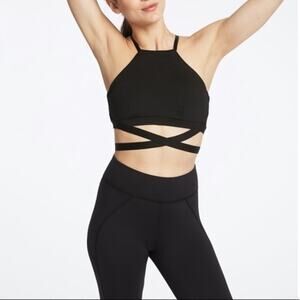 Michi Black Dusk Strappy Sports Bra Sz Small